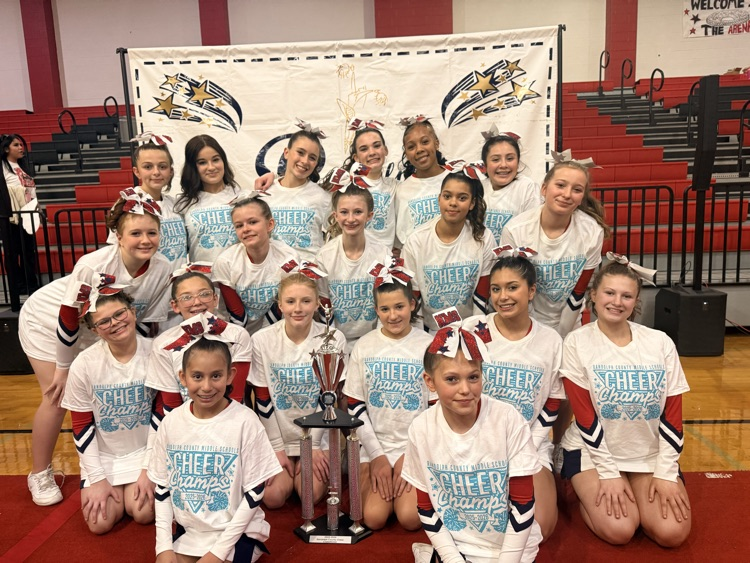 Congratulations to the Northeastern Randolph Middle School cheerleading team for their 5 time back-to-back Randolph County Cheer Championship win!