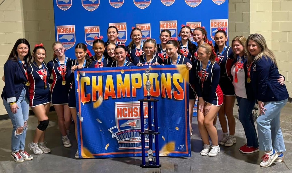 Congratulations to the Providence Grove Patriot Cheer team for bringing home a NCHSAA State Championship today! The first team sport state championship in school history! Congrats to the cheerleaders and coaches!