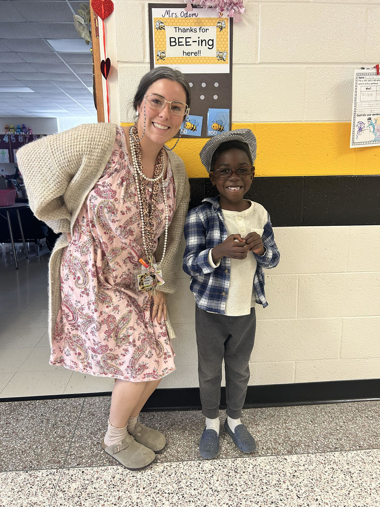 Our kindergarten students dressed up for the 100th day of school