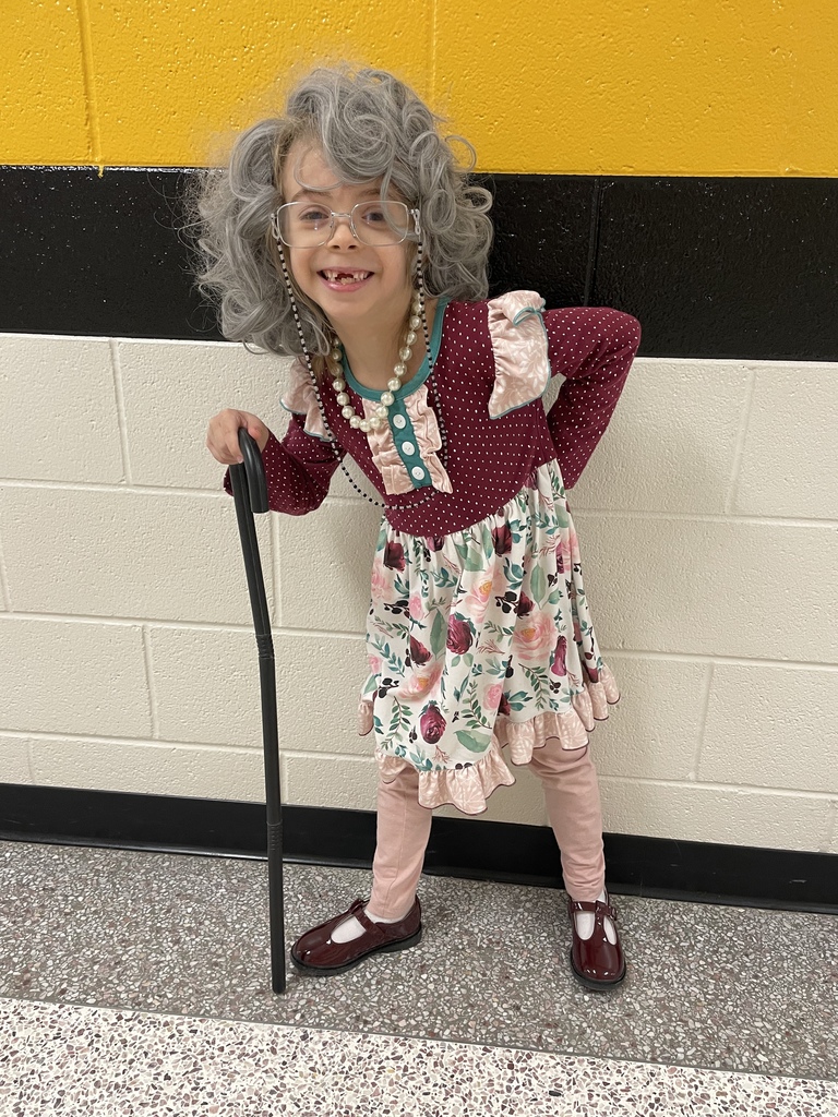 our students dressed up as 100 year olds for the 100th day of school