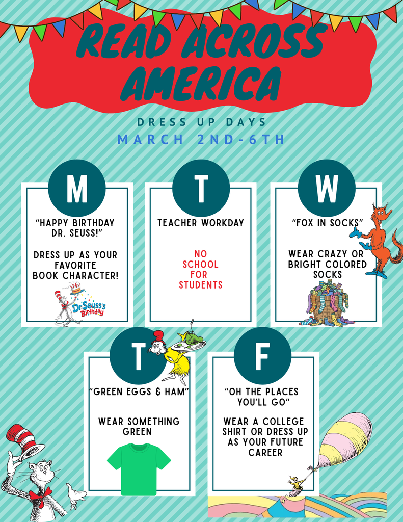 Read Across America Dress-up days March 2026