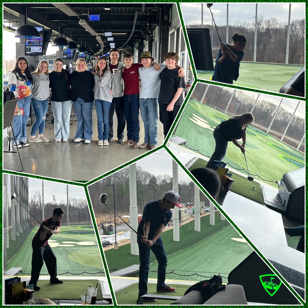 students playing golf