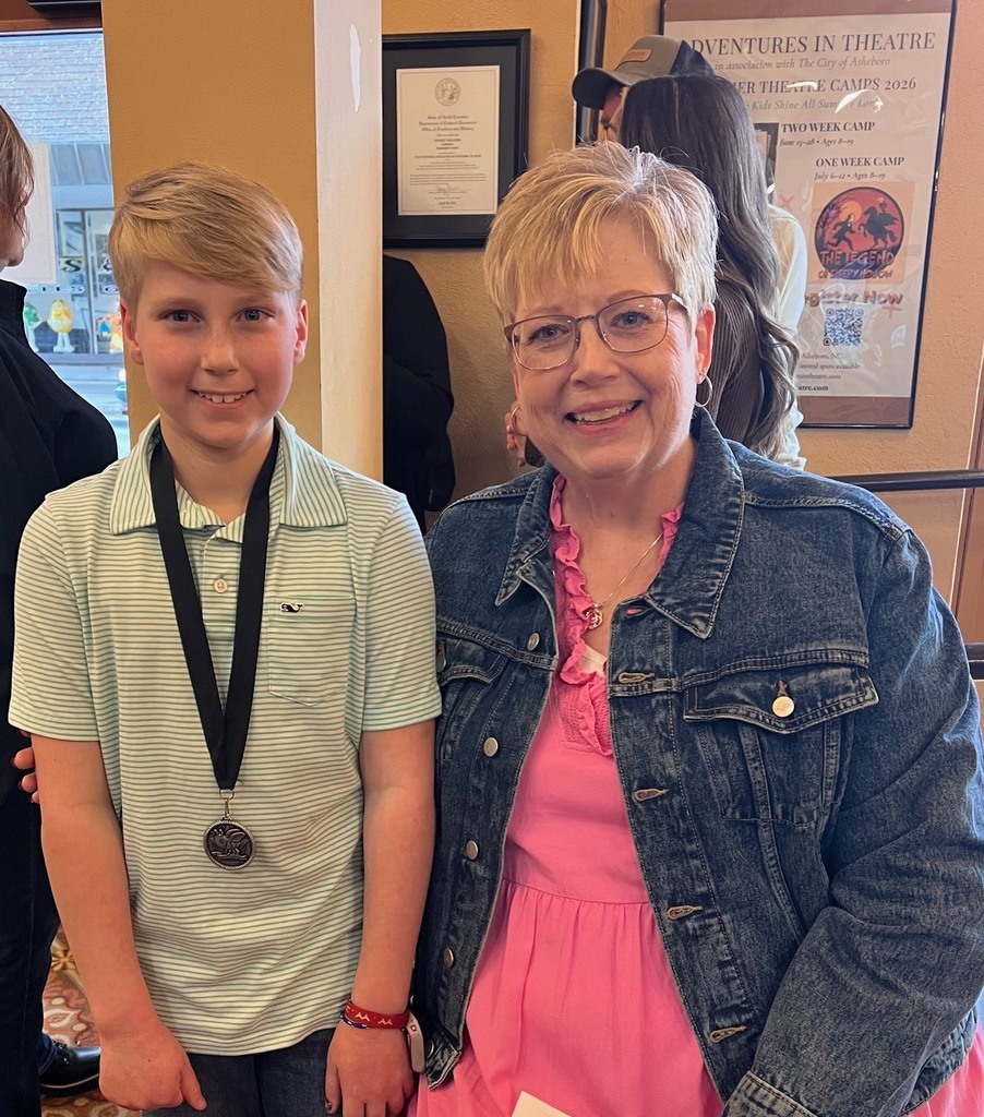 Brantlee and Ms. Cagle at the spelling bee