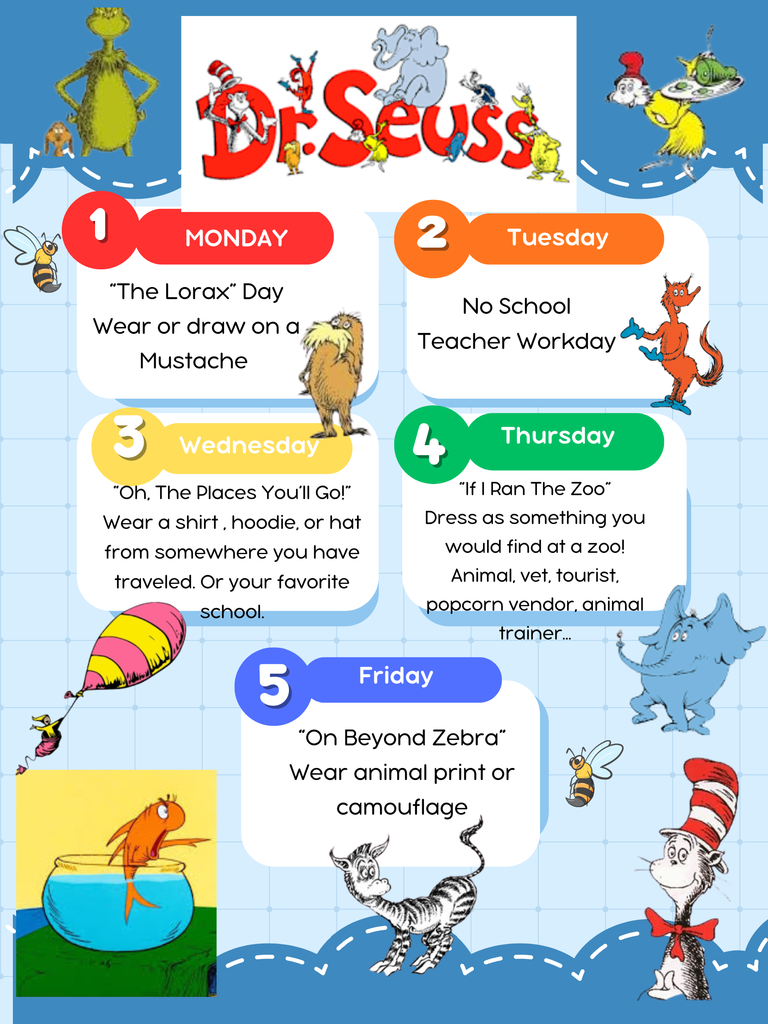 Read Across America dress up days!