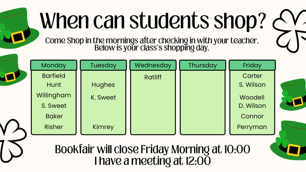 When can students shop?