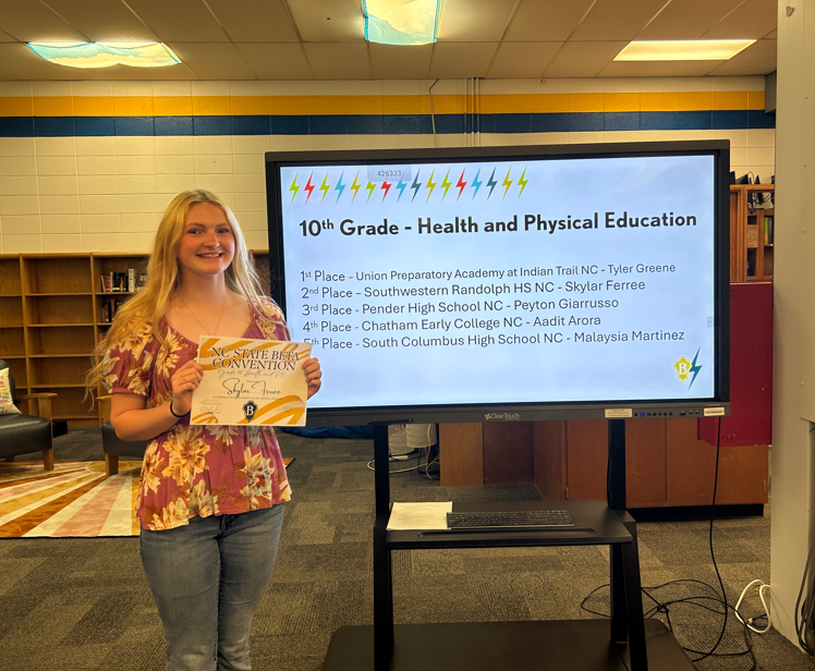 Congratulations to our Beta Club members who competed at the NC State Beta Convention in February. The following students placed top 5 in the state in their events and are eligible to compete at the National Beta Club Convention this summer in Nashville, TN. 💫⭐ Agriscience 11th Grade - 4th place - Cameron Weaver Health & PE 10th Grade - 2nd place - Skylar Ferree Health & PE 11th Grade - 5th place - Kayla Hernandez Poetry Division I - 4th place - Kyla Farmer Poetry Division II - 4th place - Zoe Shaw Psychology 10th Grade - 1st place - Kendall Hagerman Spanish 11th Grade - 2nd Place - Leslie Ciriza Diaz Drawing DI - 3rd Place - Trivett Kennedy Jewelry DI - 2nd Place - Laci Moran Pottery DI - 3rd Place - Riley Clapp Quilling DI - 4th Place - Abigail Rich Woodworking DI - 3rd Place - Kaiden Freeman Black & White Photography DII - 2nd Place - Stephany Vergara-Pulido Painting DII - 5th Place - Dani Jaeck Quilling DII - 3rd Place - Kadence Massingale Sculpture DII - 1st Place - Nanci Rodriguez-Venses DII Visual Art Best In Show - Nanci Rodriguez-Venses Onsite Painting DII - 1st Place - Dani Jaeck Premiere Performer - Jake Holloway Show Choir - 4th Place - Kolbi Bales, Giovanni Bernal-Hernandez, Caylyn Cagle, Madelyn Chhem, Evelyn Ciriza Diaz, Leslie Ciriza Diaz, Carmen Clapp, Thomas Costello, Yan Diaz, Chelsea Eudy, Keyla Gallegos, Jake Holloway, Maelee Laws, Chloe Murray, Chloe Reeder, Abigail Rich, Sophie Roach, Nanci Rodriguez-Venses, Genesis Valencia, Stephanie Vergara Pulido, Riley Whitehead, Lucy York Way to go, Cougars! 💙💛 #betaclub
