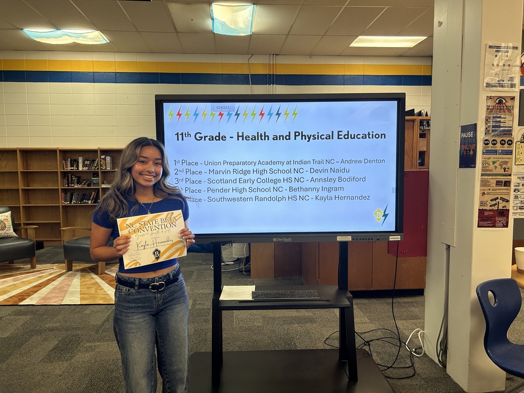 Congratulations to our Beta Club members who competed at the NC State Beta Convention in February. The following students placed top 5 in the state in their events and are eligible to compete at the National Beta Club Convention this summer in Nashville, TN. 💫⭐ Agriscience 11th Grade - 4th place - Cameron Weaver Health & PE 10th Grade - 2nd place - Skylar Ferree Health & PE 11th Grade - 5th place - Kayla Hernandez Poetry Division I - 4th place - Kyla Farmer Poetry Division II - 4th place - Zoe Shaw Psychology 10th Grade - 1st place - Kendall Hagerman Spanish 11th Grade - 2nd Place - Leslie Ciriza Diaz Drawing DI - 3rd Place - Trivett Kennedy Jewelry DI - 2nd Place - Laci Moran Pottery DI - 3rd Place - Riley Clapp Quilling DI - 4th Place - Abigail Rich Woodworking DI - 3rd Place - Kaiden Freeman Black & White Photography DII - 2nd Place - Stephany Vergara-Pulido Painting DII - 5th Place - Dani Jaeck Quilling DII - 3rd Place - Kadence Massingale Sculpture DII - 1st Place - Nanci Rodriguez-Venses DII Visual Art Best In Show - Nanci Rodriguez-Venses Onsite Painting DII - 1st Place - Dani Jaeck Premiere Performer - Jake Holloway Show Choir - 4th Place - Kolbi Bales, Giovanni Bernal-Hernandez, Caylyn Cagle, Madelyn Chhem, Evelyn Ciriza Diaz, Leslie Ciriza Diaz, Carmen Clapp, Thomas Costello, Yan Diaz, Chelsea Eudy, Keyla Gallegos, Jake Holloway, Maelee Laws, Chloe Murray, Chloe Reeder, Abigail Rich, Sophie Roach, Nanci Rodriguez-Venses, Genesis Valencia, Stephanie Vergara Pulido, Riley Whitehead, Lucy York Way to go, Cougars! 💙💛 #betaclub