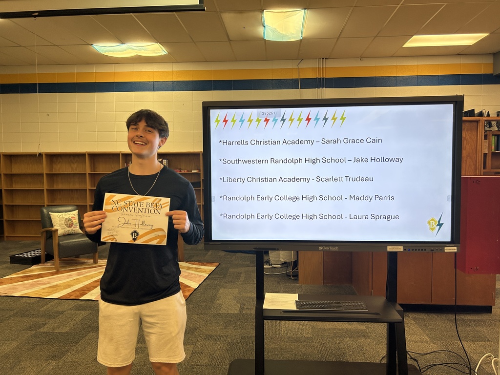 Congratulations to our Beta Club members who competed at the NC State Beta Convention in February. The following students placed top 5 in the state in their events and are eligible to compete at the National Beta Club Convention this summer in Nashville, TN. 💫⭐ Agriscience 11th Grade - 4th place - Cameron Weaver Health & PE 10th Grade - 2nd place - Skylar Ferree Health & PE 11th Grade - 5th place - Kayla Hernandez Poetry Division I - 4th place - Kyla Farmer Poetry Division II - 4th place - Zoe Shaw Psychology 10th Grade - 1st place - Kendall Hagerman Spanish 11th Grade - 2nd Place - Leslie Ciriza Diaz Drawing DI - 3rd Place - Trivett Kennedy Jewelry DI - 2nd Place - Laci Moran Pottery DI - 3rd Place - Riley Clapp Quilling DI - 4th Place - Abigail Rich Woodworking DI - 3rd Place - Kaiden Freeman Black & White Photography DII - 2nd Place - Stephany Vergara-Pulido Painting DII - 5th Place - Dani Jaeck Quilling DII - 3rd Place - Kadence Massingale Sculpture DII - 1st Place - Nanci Rodriguez-Venses DII Visual Art Best In Show - Nanci Rodriguez-Venses Onsite Painting DII - 1st Place - Dani Jaeck Premiere Performer - Jake Holloway Show Choir - 4th Place - Kolbi Bales, Giovanni Bernal-Hernandez, Caylyn Cagle, Madelyn Chhem, Evelyn Ciriza Diaz, Leslie Ciriza Diaz, Carmen Clapp, Thomas Costello, Yan Diaz, Chelsea Eudy, Keyla Gallegos, Jake Holloway, Maelee Laws, Chloe Murray, Chloe Reeder, Abigail Rich, Sophie Roach, Nanci Rodriguez-Venses, Genesis Valencia, Stephanie Vergara Pulido, Riley Whitehead, Lucy York Way to go, Cougars! 💙💛 #betaclub