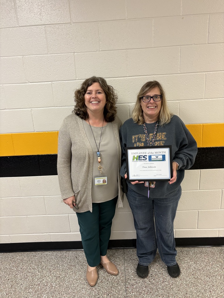 Tina Johnson, our HES custodian was awarded Employee of the Month by HES. 