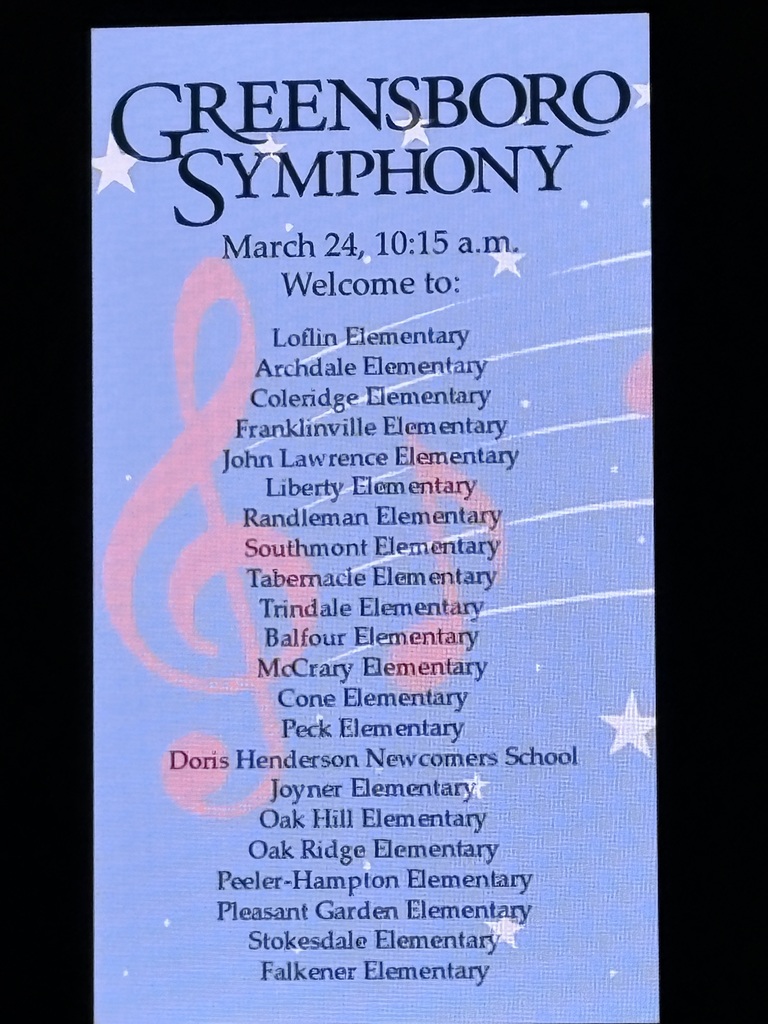 On March 24 and 25, fourth-grade students from RCSS enjoyed a memorable field trip to the Tanger Center for the Performing Arts in Greensboro, where they experienced a live performance by the Greensboro Symphony. This year’s program, America 250, celebrated the upcoming 250th birthday of the United States, adding a meaningful historical connection to the experience. This opportunity was made possible through the support of the North Carolina Arts Council, a division of the Department of Natural and Cultural Resources.  Special thanks to Wendy Anderson, RCSS Director of Transportation, and her dedicated team for coordinating transportation and ensuring a safe and smooth trip for all students.