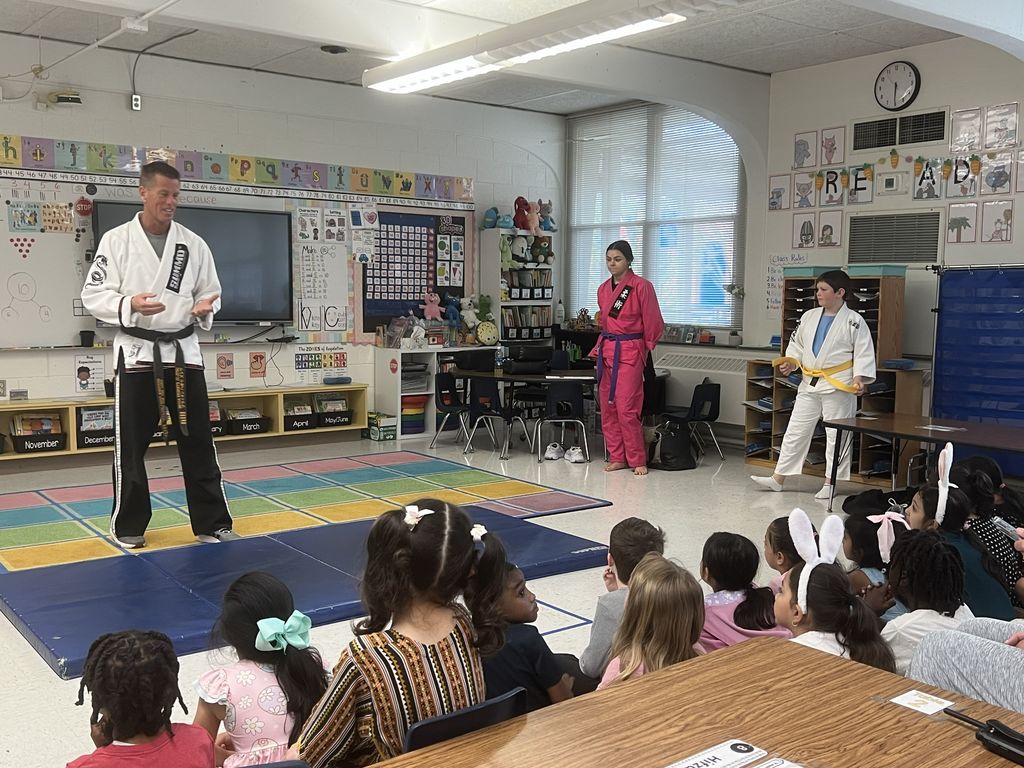 Students listening to a presentation