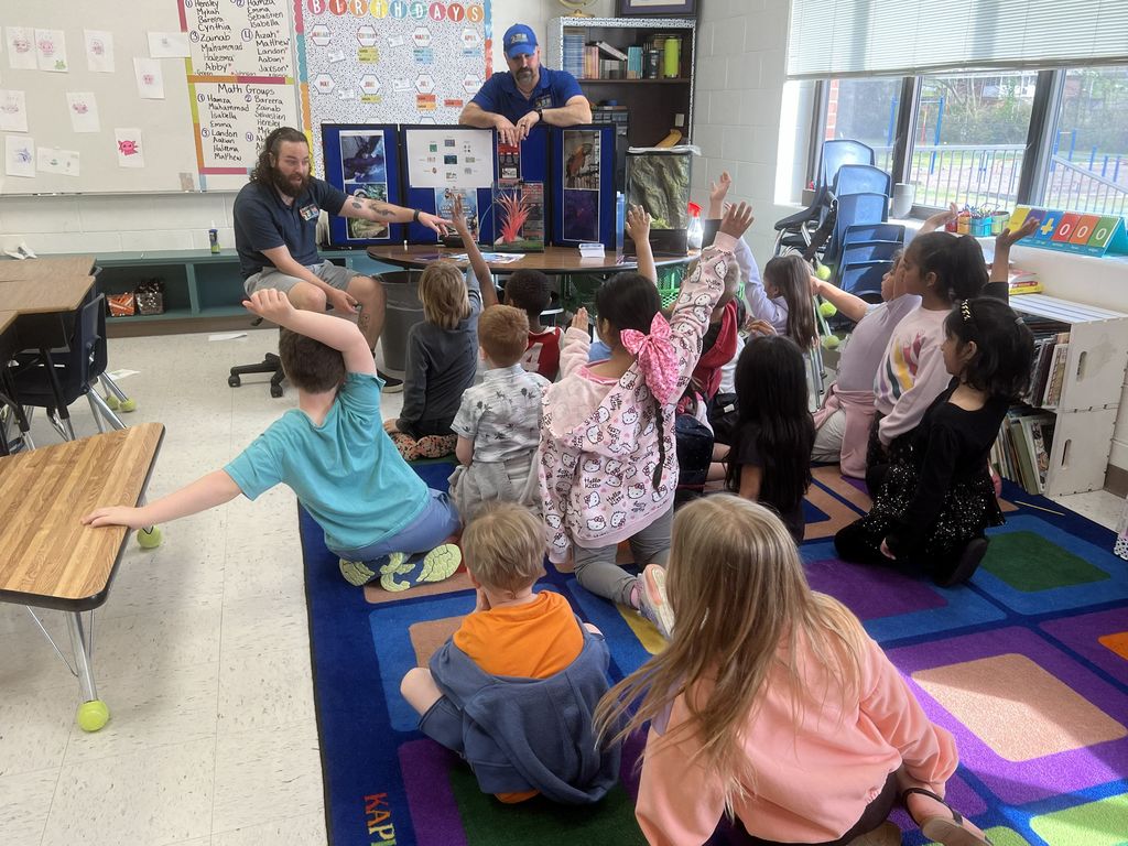 Students listening to a presentation
