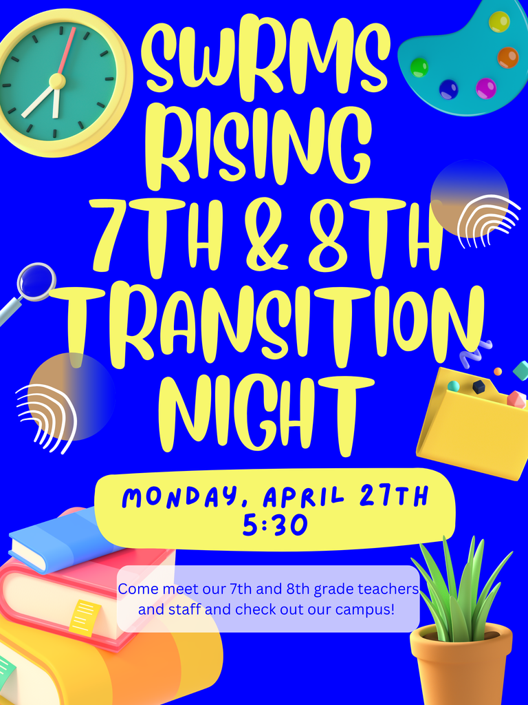 Please join us for our rising 7th and 8th grade Transition Night! 