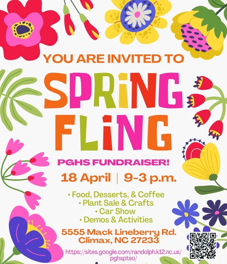 PGHS Spring Fling Information - Plant Sale, Car Show, Crafts, Desserts, Coffee, and More!