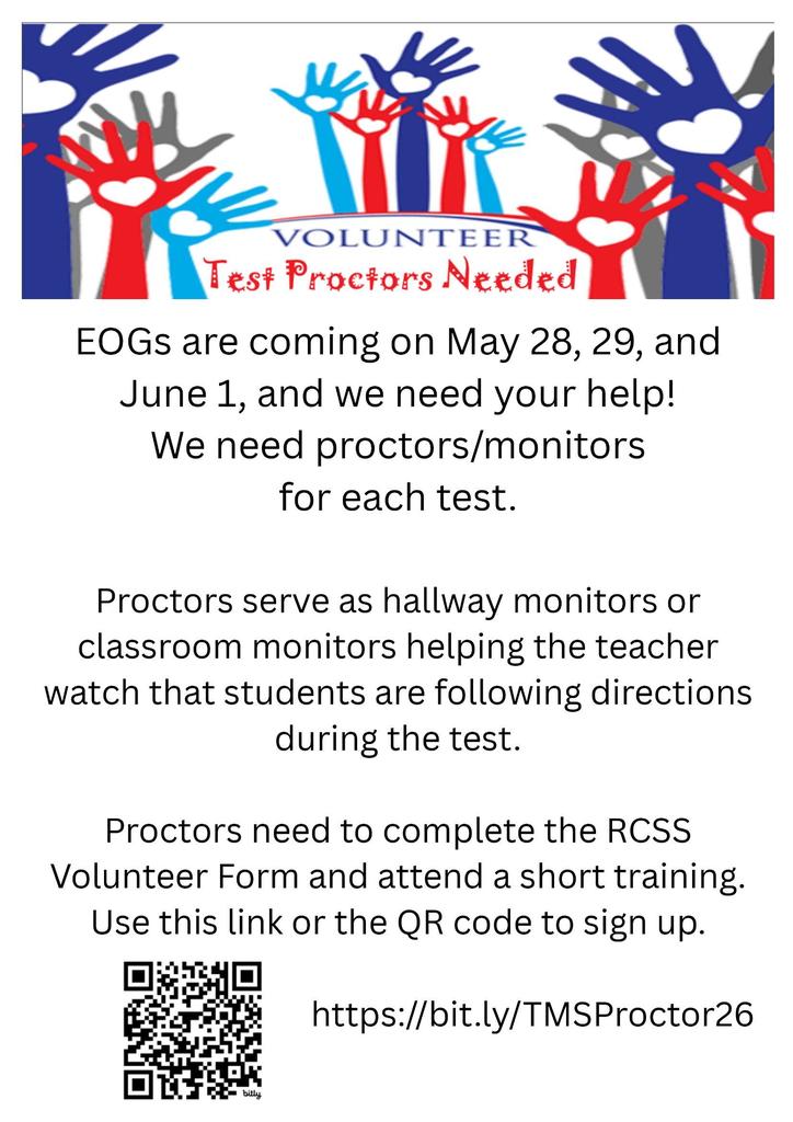 TMS Test Proctors Needed