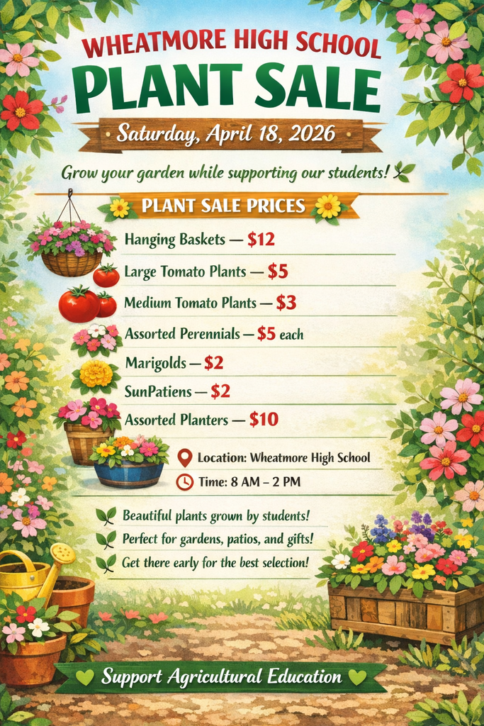 Updated Wheatmore High School plant sale flyer!