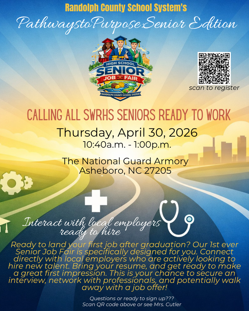 📣ATTENTION SENIORS! Need a job after graduation?! Sign up for our Job Fair! See the email from Mrs. Cutler to register and get more information.