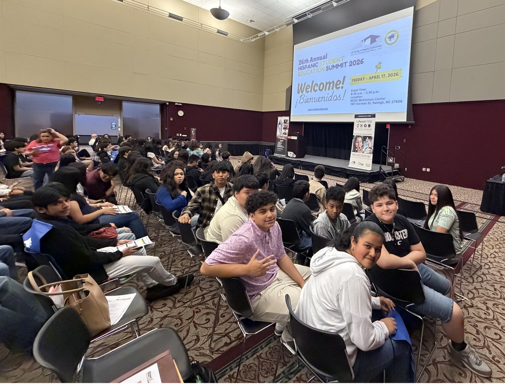 Students from Southeastern Randolph Middle School and Eastern Randolph High School had the incredible opportunity to attend the Latin Summit at the McKimmon Center at NCSU! Throughout the day, they engaged in meaningful learning experiences, connected with peers from across the region, and celebrated the richness of Latin culture, language, and leadership. Opportunities like this help broaden perspectives, build confidence, and inspire future pathways.  We are proud of our students for representing their schools and for taking full advantage of this unique experience! #RandolphProud #StudentOpportunities #FutureLeaders