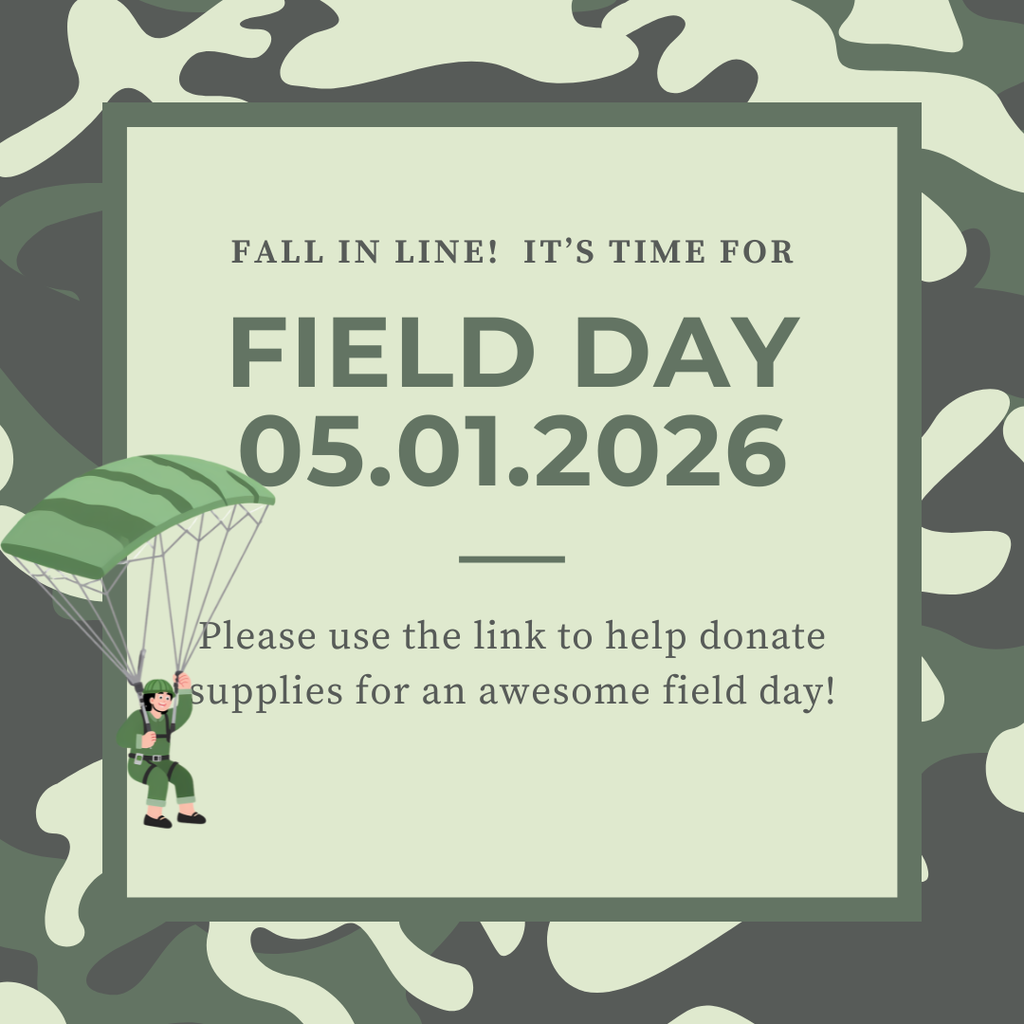 Field Day is coming!  Please use the link to help us get supplies for a fantastic day!  https://www.amazon.com/hz/wishlist/ls/D0PMKY0A30Y1?ref_=wl_share