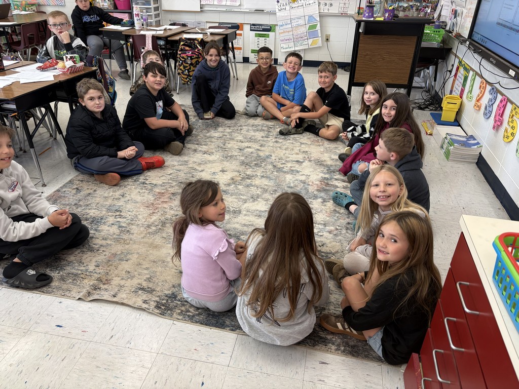 A class sitting on their carpet, ready to learn.