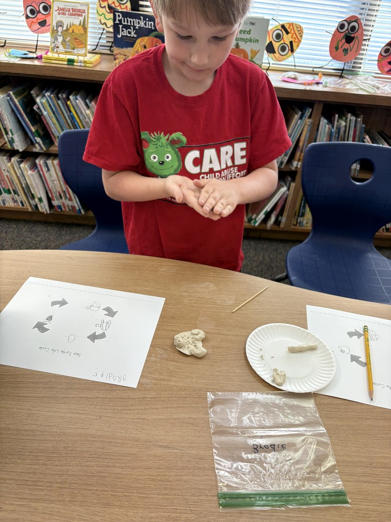 A student working on a project in the library.