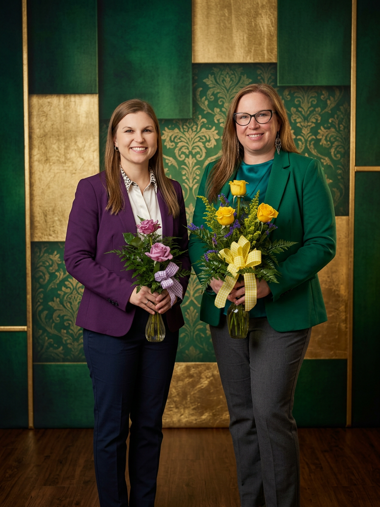 Mrs. Kaitlyn Kiser,  Math Teacher of the Year and Mrs. Crystal Simpson, Farmer's Teacher of the Year.