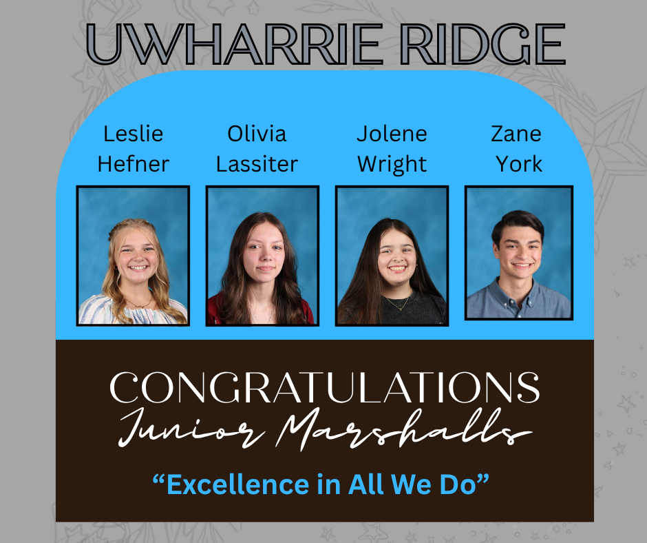 four high school students who are the junior arshalls for Uwharrie Ridge