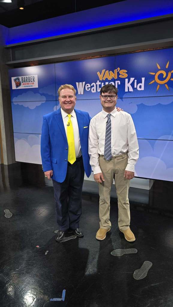 Randolph County School System is proud to recognize Southwestern Randolph High School student Alex Perdue for a special moment in the spotlight!  Yesterday, Alex was featured as the “Weather Kid” on WGHP Fox8 alongside meteorologist Van Denton. A resident of Denton, Alex is already sharing his passion by delivering local weather and news updates to his community.  In recognition of Autism Acceptance Month, an exception was made to the program’s typical age requirement—highlighting Alex’s dedication, talent, and bright future in broadcasting.  Alex represents Randolph County with pride, and we can’t wait to see where his passion for weather and news takes him next!