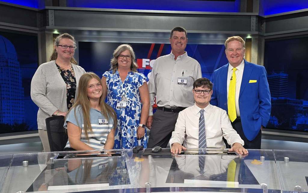 Randolph County School System is proud to recognize Southwestern Randolph High School student Alex Perdue for a special moment in the spotlight!  Yesterday, Alex was featured as the “Weather Kid” on WGHP Fox8 alongside meteorologist Van Denton. A resident of Denton, Alex is already sharing his passion by delivering local weather and news updates to his community.  In recognition of Autism Acceptance Month, an exception was made to the program’s typical age requirement—highlighting Alex’s dedication, talent, and bright future in broadcasting.  Alex represents Randolph County with pride, and we can’t wait to see where his passion for weather and news takes him next!