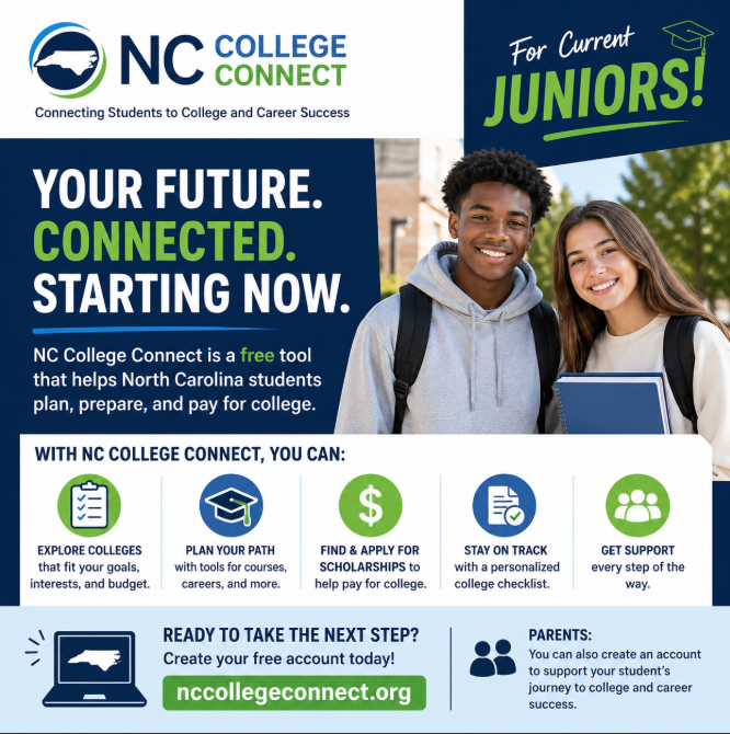 NC College Connect - attention high school juniors - ways to prepare for college