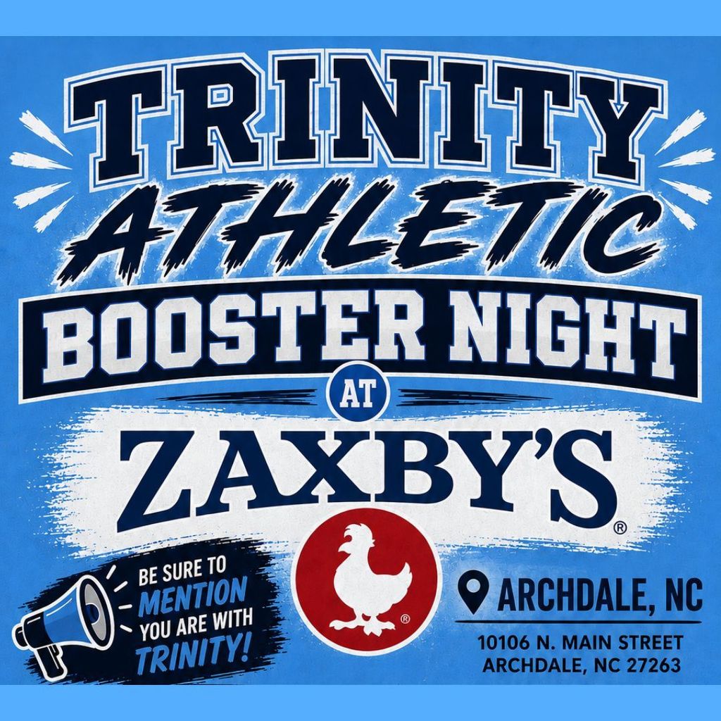 Trinity Athletic Booster Night at Zaxby's in Archdale on May 20th