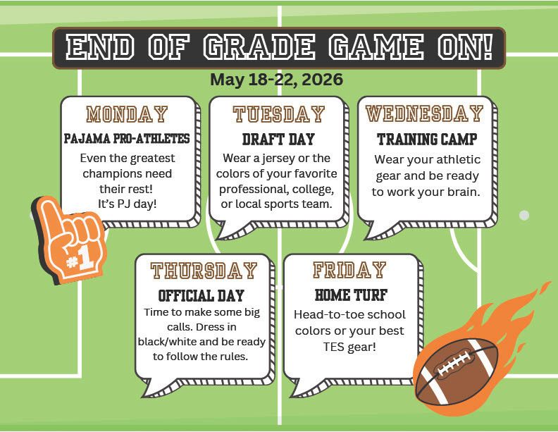 EOG Spirit Week- May 18th- 22nd