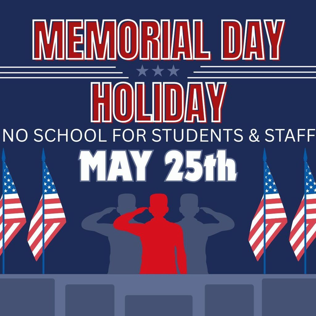 In observance of Memorial Day, Randolph County School System schools and offices will be closed on May 25. We honor and remember the brave men and women who made the ultimate sacrifice in service to our country. Wishing our students, staff, and families a safe holiday weekend.