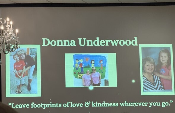 Ms. Donna Underwood being recognized at the RCSS retirement banquet.  