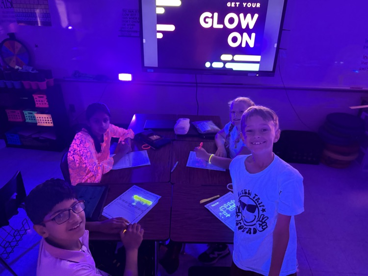 Our 4th graders are gearing up for EOG's with a GLOW day review! 💫