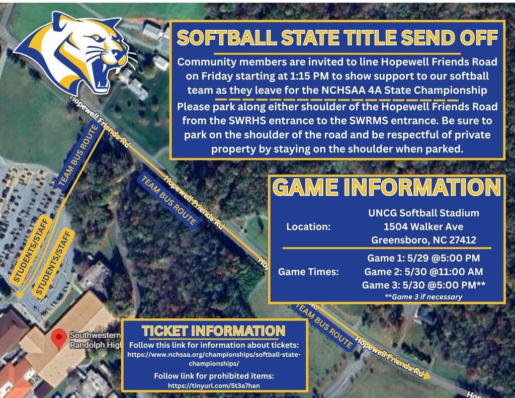 Softball State Title Sendoff Information