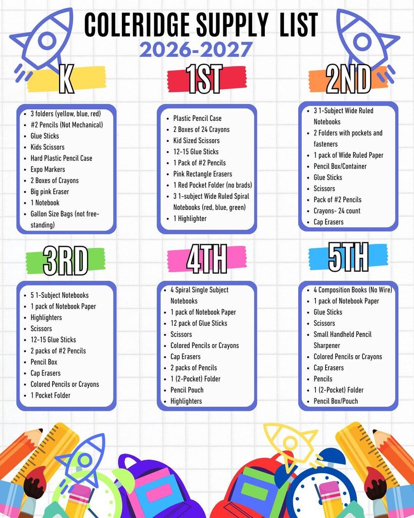 School Supply List 2026-2027.