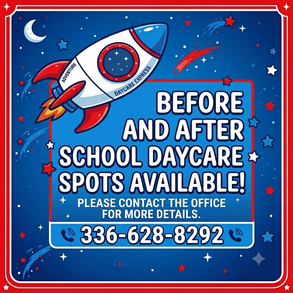 Daycare Spots available. Call the Office for information.