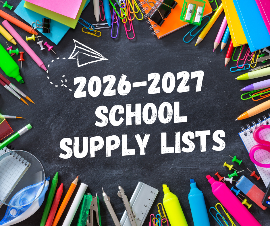 2026-2027 School Supply Lists, Ramseur, click the link in the message