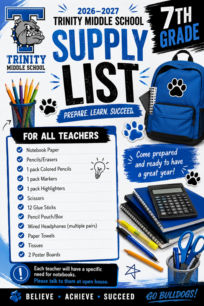 7th Grade Supply List