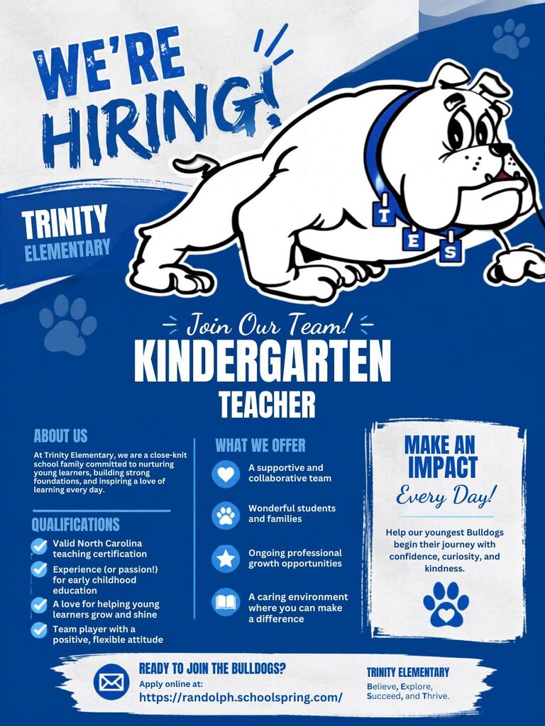 Apply to be our next Kindergarten teacher!