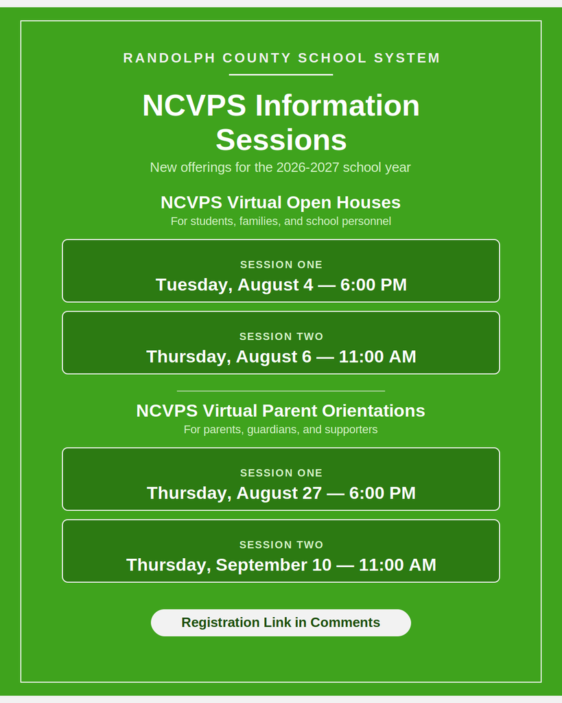 Taking a course through NCVPS this year? Be sure to check out the upcoming opportunities to support your success!
