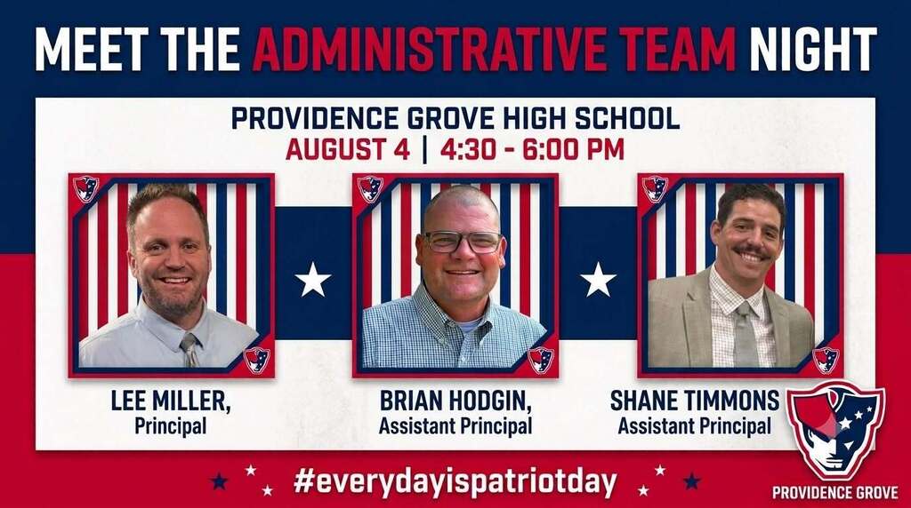 Attention Providence Grove High School families! "Meet the Administration" tonight!