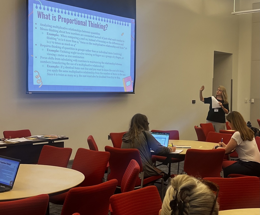 RCSS District Lead Teachers Jennifer Choken and Kristin Loflin presented at the NC State College of Education Math Summit on Vertical Alignment Routines for Fractions, Ratios, and Proportional Reasoning.