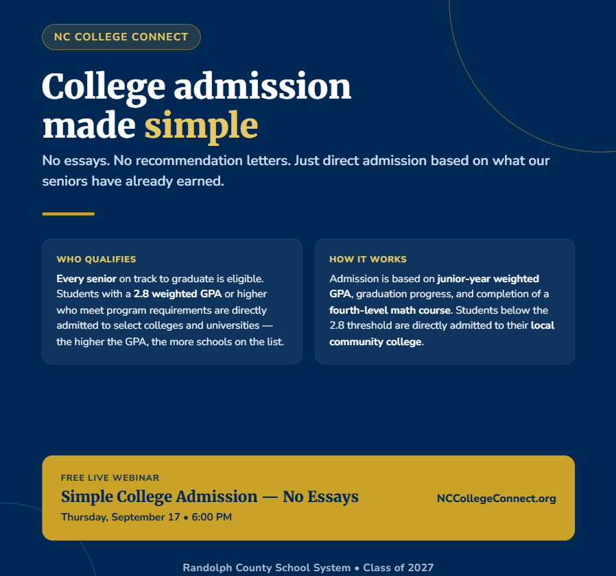 Attention High School Seniors - college admission made simple!