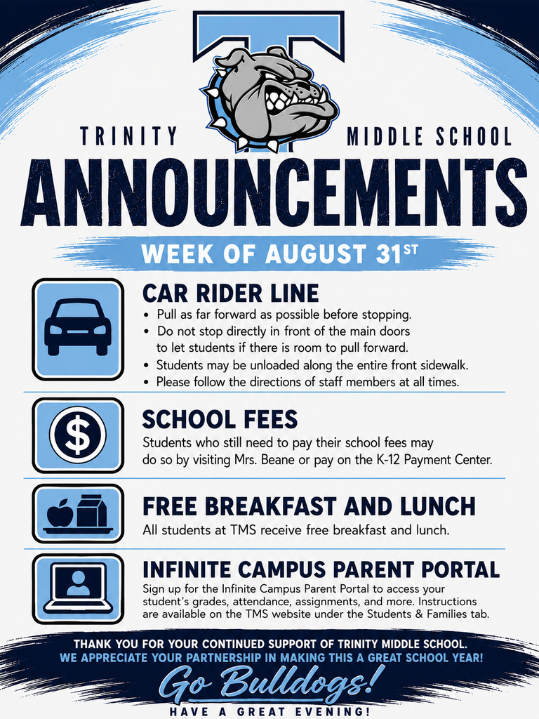 Announcements for Week of August 31