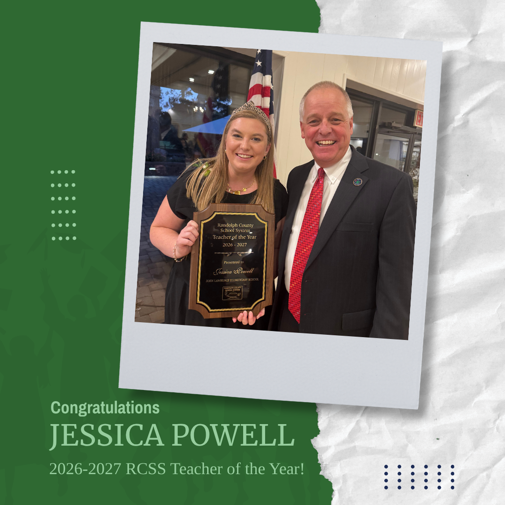 Congratulations to Jessica Powell, RCSS 2026-2027 Teacher of the Year!
