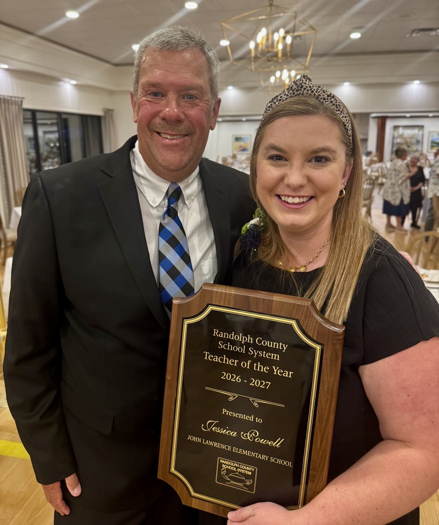 Congratulations to our very own Mrs. Jessica Powell for being named Randolph County's Teacher of the Year!  We are so proud of her!  Way to go Mrs. Powell!