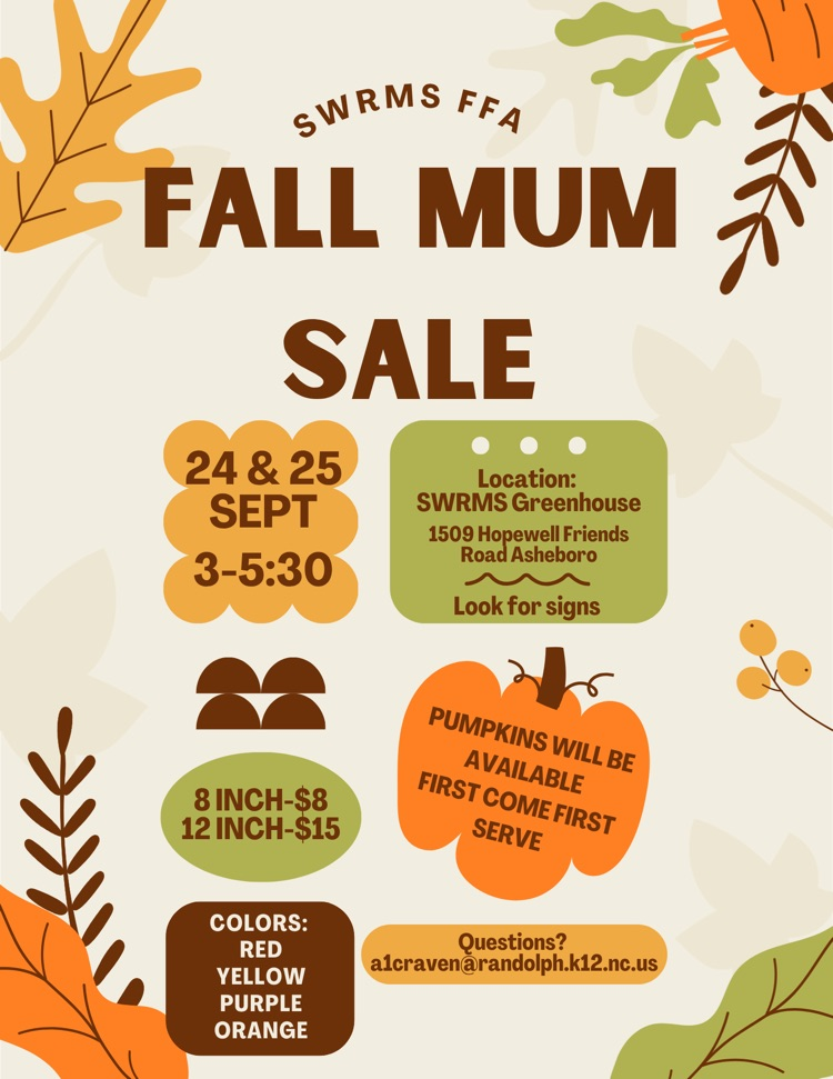 Fall Mum Sale Info! 