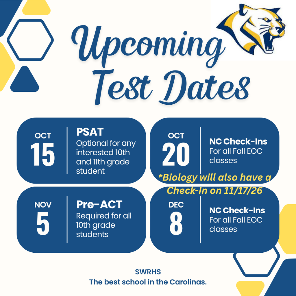 Upcoming Test Dates
